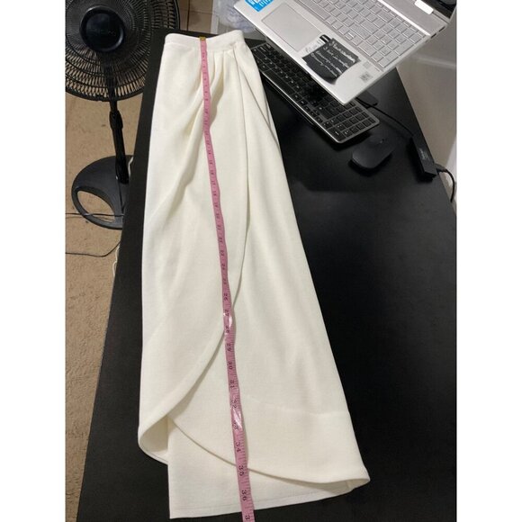 MISOOK Skirt Tulip Ruch Faux Wrap Off White size Small - Picture 8 of 8